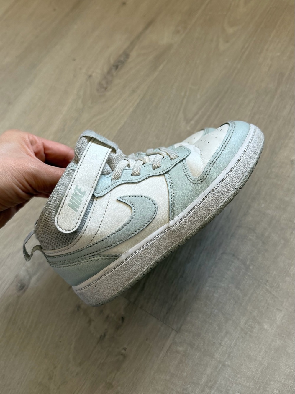 Nike Kids Mid-Top Sneakers in Light Blue and White